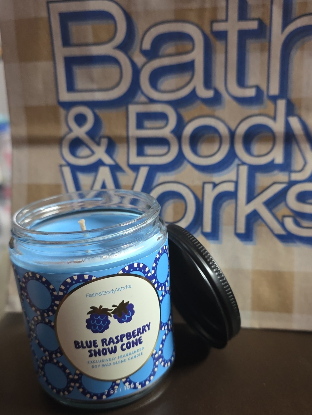 Candle Bath & Body Works Blue Raspberry Snow Cone Soy Wax One Wick New